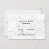 Blauwe groene Eucalyptus Weddenschap RSVP Reactie  Kaart (Voorkant)