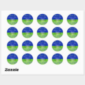 Blauwe, groene Floral, hartenbruiloft voor Sticker (Vel)