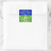 Blauwe, groene Floral, hartenbruiloft voor Sticker (Tas)