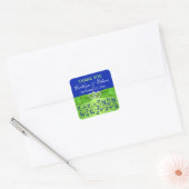 Blauwe, groene Floral, hartenbruiloft voor Sticker (Envelop)