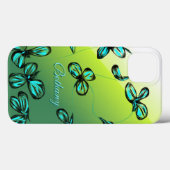 Blauwe groene Floral iPad mini-draagtas *pas aan* Case-Mate iPhone Case (Achterkant (horizontaal))
