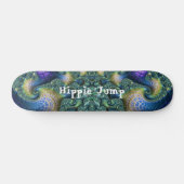 Blauwe groene fractale kunstspiralen en Schaats Tr Persoonlijk Skateboard (Horizontaal)
