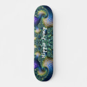 Blauwe groene fractale kunstspiralen en Schaats Tr Persoonlijk Skateboard (Voorkant)