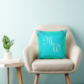 Blauwe groene fractie van de zijkant Monogrammen v Kussen (Stoel)