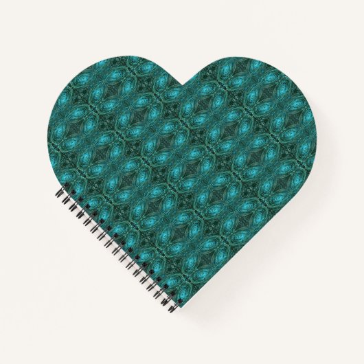 Blauwe groene galaxy Heart-laptop Notitieboek (Voorkant)