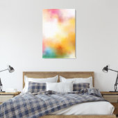 Blauwe groene gele rode moderne Abstracte kunst tr Canvas Afdruk (Insitu (Slaapkamer))