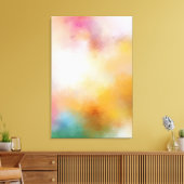 Blauwe groene gele rode moderne Abstracte kunst tr Canvas Afdruk (Insitu (Woonkamer))