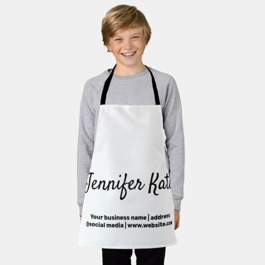 blauwe groene glitter waterverf voegt jouw naam lo schort (Gedragen)