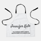 blauwe groene glitter waterverf voegt jouw naam lo schort (Voorkant)