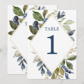 Blauwe groene goudbladgroengroengetallen kaart (Voorkant / Achterkant)