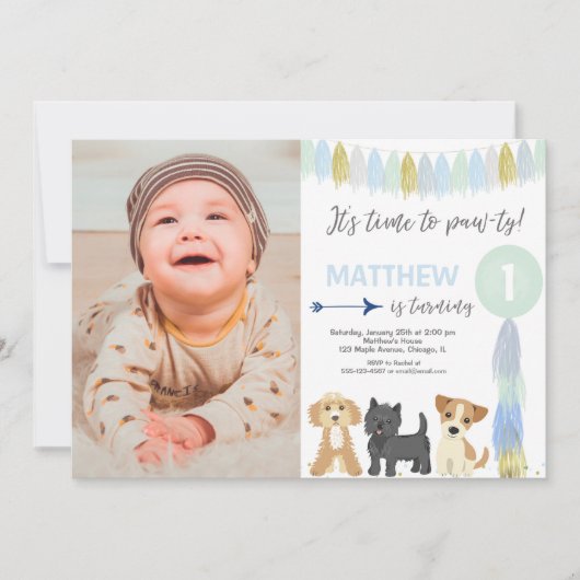 Blauwe groene goudhond schattige hondje verjaardag kaart (Voorkant)