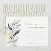 Blauwe groene goudmakerij bedankkaart (Voorkant / Achterkant)