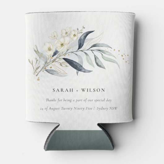 Blauwe groene goudmakerij blikjeskoeler (Voorkant)