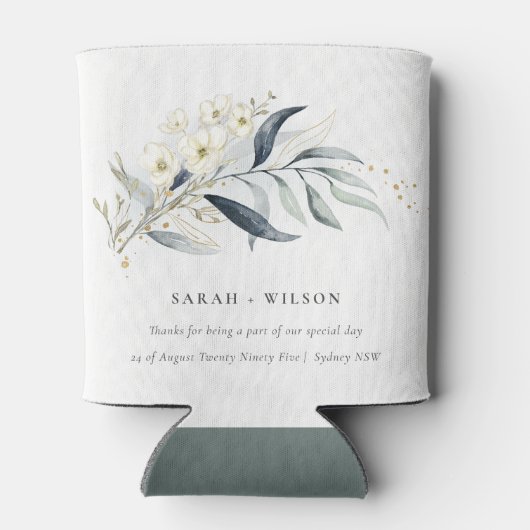 Blauwe groene goudmakerij blikjeskoeler (Achterkant)