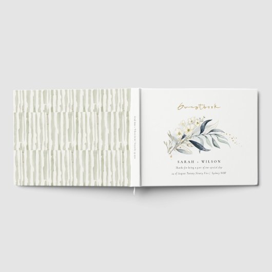 Blauwe groene goudmakerij gastenboek (Volledig)