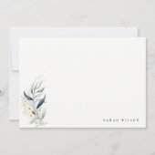 Blauwe groene goudmakerij notitiekaartje (Voorkant)