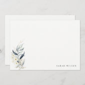 Blauwe groene goudmakerij notitiekaartje (Voorkant / Achterkant)