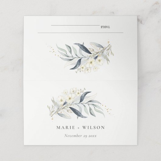 Blauwe groene goudmakerij plaatskaartje (Buitenkant ongevouwen)