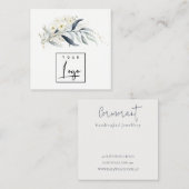 Blauwe groene goudmakreel vierkante visitekaartje (Voorkant / Achterkant)