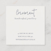 Blauwe groene goudmakreel vierkante visitekaartje (Achterkant)