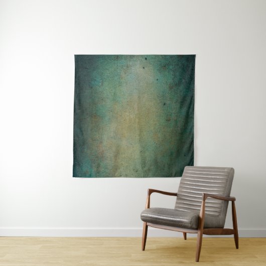 Blauwe groene gradiëntwand textuur wandkleed (In Situ (horizontaal))