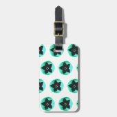 Blauwe groene Hawaïaanse bloem Bagagelabel (Voorkant verticaal)