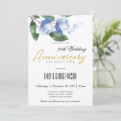 BLAUWE GROENE INKT WASS WATERVERF FLORALE VERJAARD KAART (Staand voorkant)