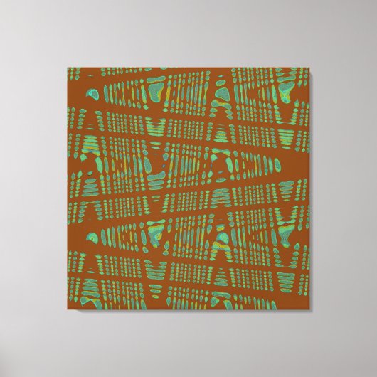 Blauwe groene kastanjebruin moderne Abstracte golf Canvas Afdruk (Voorkant)