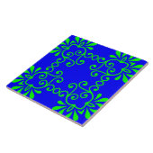 Blauwe & Groene Keramische Tegels Tegeltje (Zijkant)