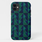 Blauwe, groene kerstbomen. Case-Mate iPhone case (Achterkant)