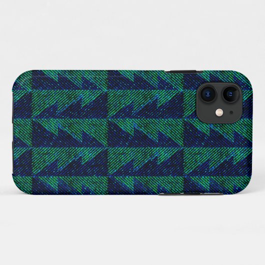 Blauwe, groene kerstbomen. Case-Mate iPhone case (Achterkant (horizontaal))