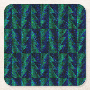Blauwe, groene kerstbomen. Kerstmis Kartonnen Onderzetters