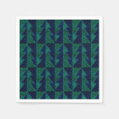 Blauwe, groene kerstbomen. Kerstmis Servet (Voorkant)