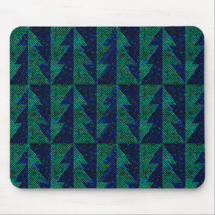 Blauwe, groene kerstbomen. muismat