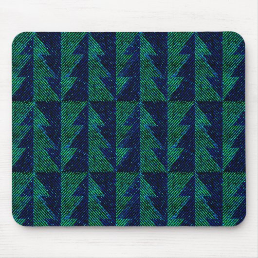 Blauwe, groene kerstbomen. muismat (Voorkant)