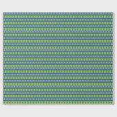 Blauwe groene kerstboom cadeaupapier (Vlak)