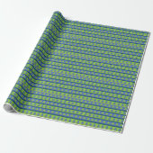 Blauwe groene kerstboom cadeaupapier (Uitgerold)