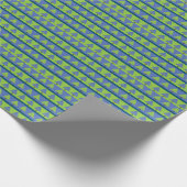 Blauwe groene kerstboom cadeaupapier (Hoek)