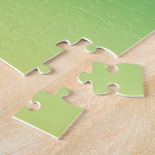 Blauwe groene kleurengradiënt Jigzaag Puzzle Legpuzzel (Zijkant)