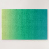 Blauwe groene kleurengradiënt Jigzaag Puzzle Legpuzzel (Horizontaal)