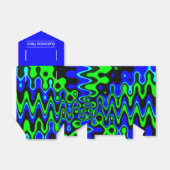 Blauwe & Groene Kleurrijke Psychedelische Tent Fav Bedankdoosjes (Uitgevouwen)