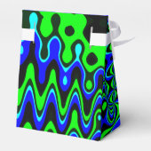 Blauwe & Groene Kleurrijke Psychedelische Tent Fav Bedankdoosjes (Achterkant)