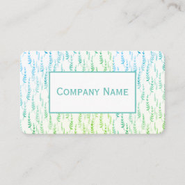 Blauwe groene klimbladeren visitekaartje