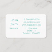 Blauwe groene klimbladeren visitekaartje (Achterkant)