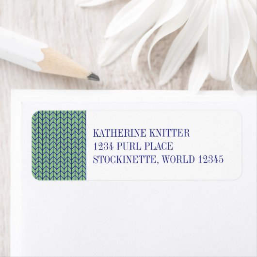 BLAUWE GROENE KNIT Retouradreslabels Etiket (Insitu)