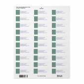 BLAUWE GROENE KNIT Retouradreslabels Etiket (Full Sheet)
