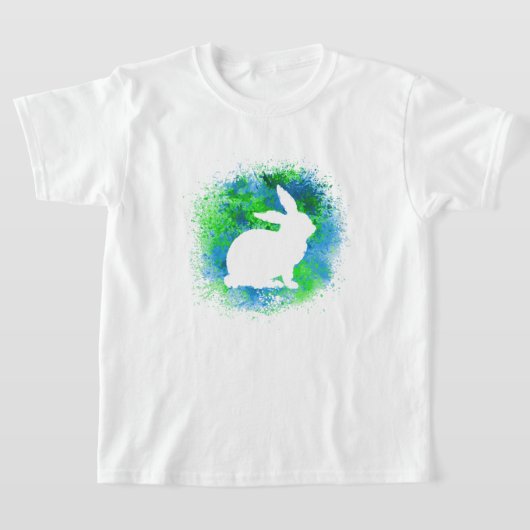 Blauwe groene konijn Kinder T-Shirt (Laagn)
