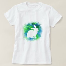Blauwe groene konijn t-shirt