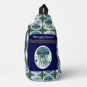 Blauwe groene kwal sling bag (Voorkant)