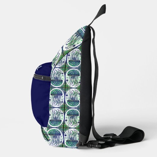 Blauwe groene kwal sling bag (Rechts)